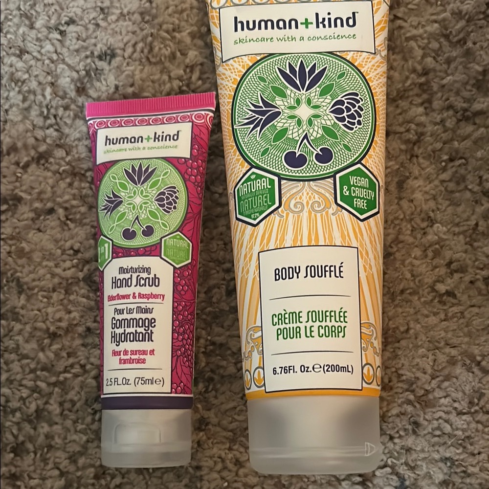 Humankind Body Soufflé and Hand Scrub Set - Yellow and Purple